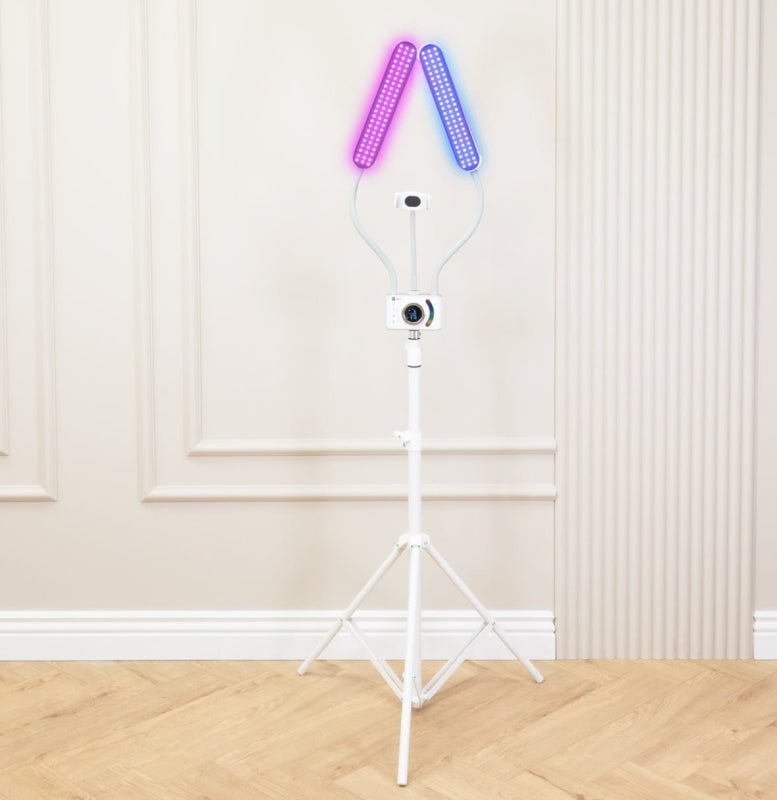 Lampa kosmetyczna dwuramienna Duo Color - RGB Biała