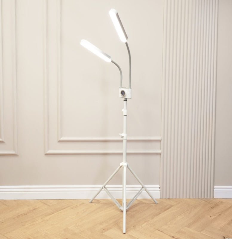 Lampa kosmetyczna dwuramienna Duo Studio - Biała